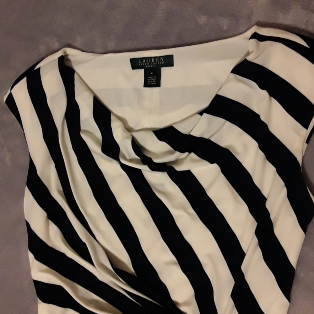 Ralph Lauren dress 4. Long. Navy blue/white stripe - Picture 2 of 6